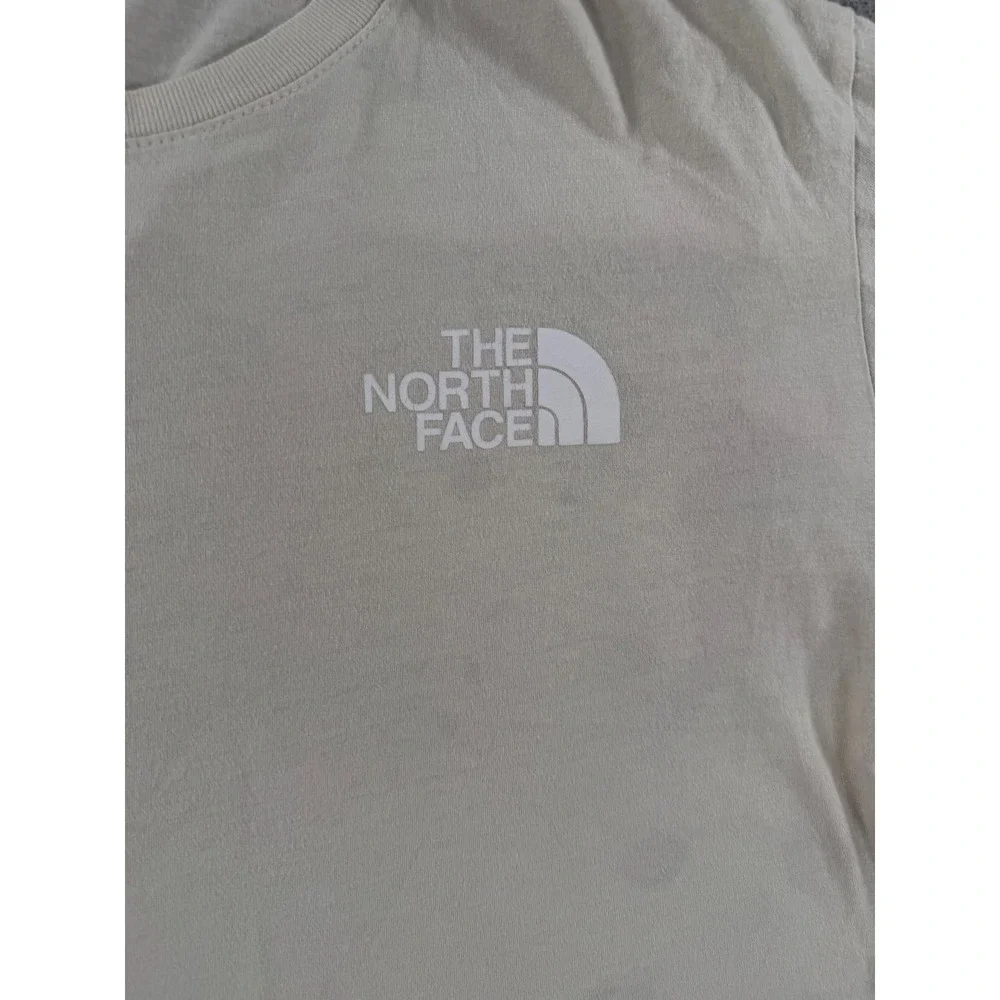 The North Face Never Stop Exploring Shirt Men's Large Beige Logo Short Sleeve